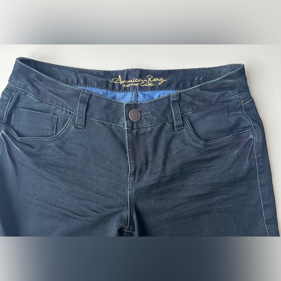 American Rag Cie Dark Blue Green Low Rise Skinny Soft Stretch Jeans Juniors 7R - Picture 4 of 10